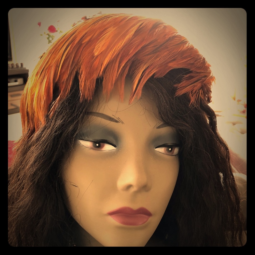 Vintage feather capulet -  statement piece.